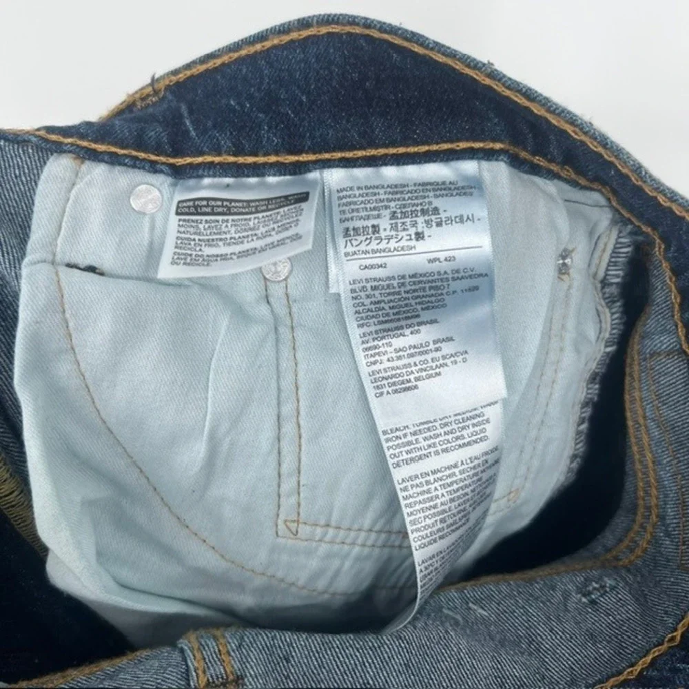 New Levis 541 Athletic Taper Men's Jeans 38x32 Dark Indigo Blue Stretch Denim